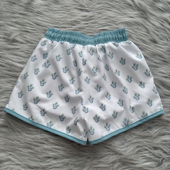 Edgehill Collection Nwt Boy's Toddler White Talmadge Floral Swim Trunks Shorts - Picture 3 of 3
